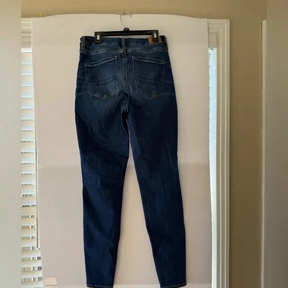 American Eagle Outfitters High Rise Dark Blue Jeans - Picture 2 of 4